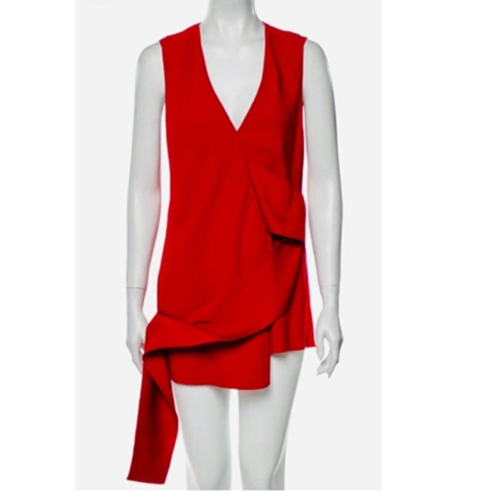 VICTORIA BECKHAM Scarf Draped Sleeveless Silk Lined Top 6